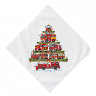 Fire Truck Lights Firefighter Fire Truck Christmas Bandana
