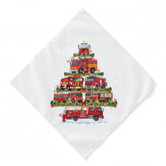 Fire Truck Lights Firefighter Fire Truck Christmas Bandana (Front)