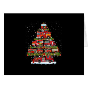 Fire Truck Lights Firefighter Fire Truck Christmas Cards