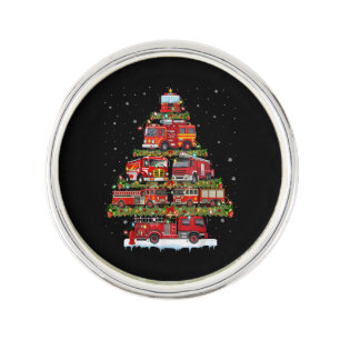 Fire Truck Lights Firefighter Fire Truck Christmas Lapel Pin