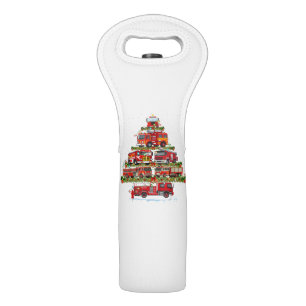 Fire Truck Lights Firefighter Fire Truck Christmas Wine Bag
