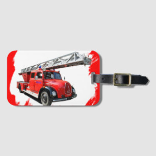 fire truck luggage tag