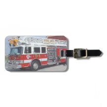 Fire Truck Luggage Tag.