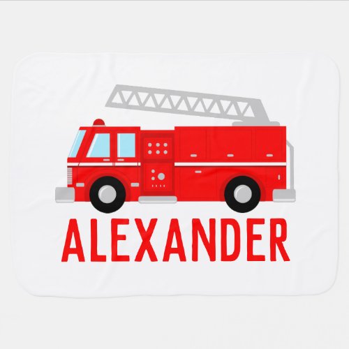 Fire Truck Name Baby Blanket