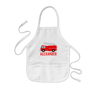 Fire Truck Name Kids' Apron