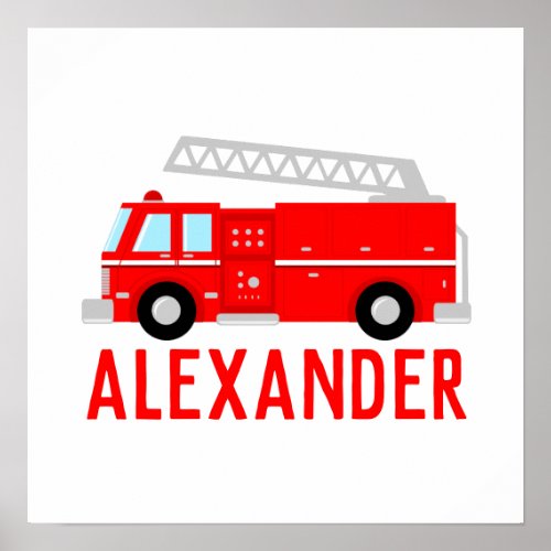 Fire Truck Name Poster