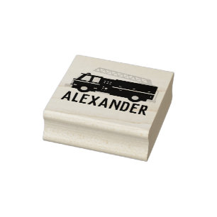 Fire Truck Name Rubber Stamp