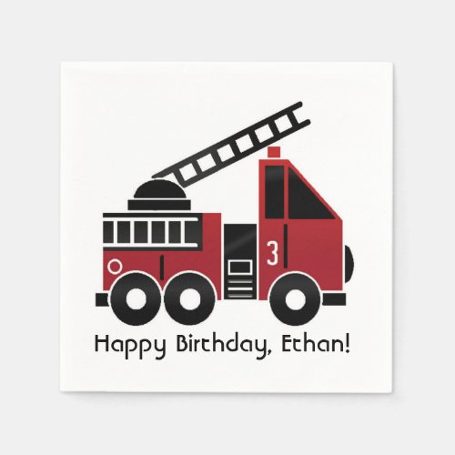 Fire truck napkins