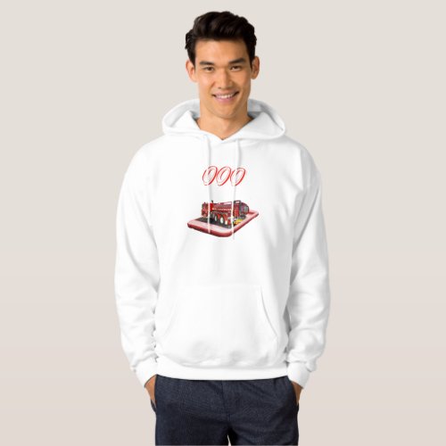 Fire Truck On Mobile Phone 000 Logo Hoodie