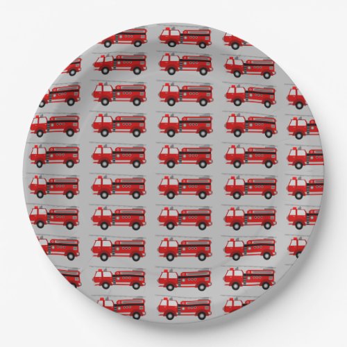 Fire truck Party Birthday Paper Plates