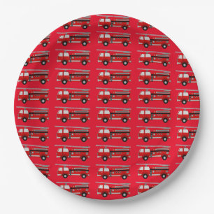 Fire truck Party Birthday Paper Plates