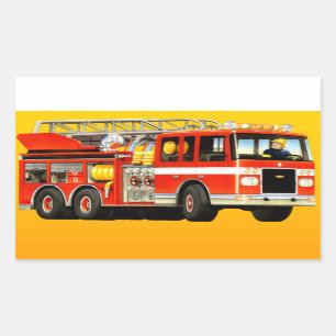 Fire Truck Party Rectangular Sticker