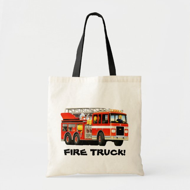 Fire Truck Party Tote Bag (Front)