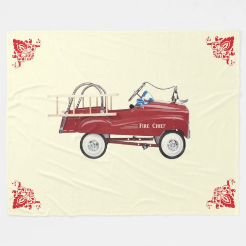 Fire Truck Pedal Car Fleece Blanket