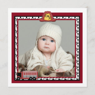 Fire Truck - Photo Birth Announcement