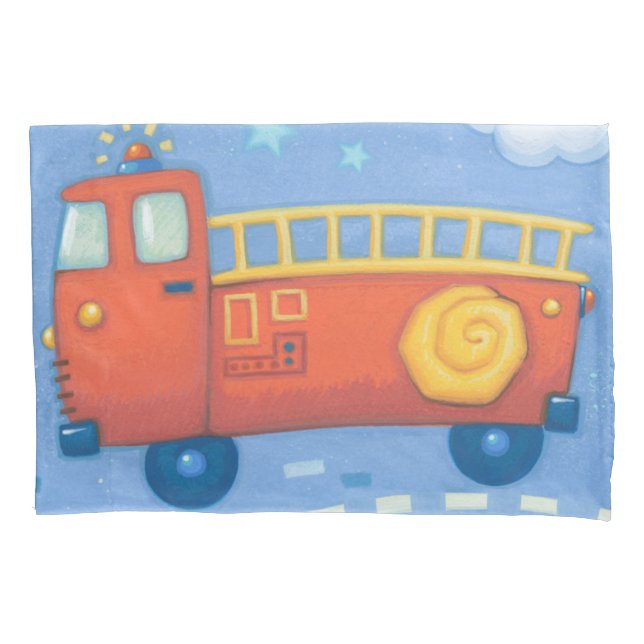 Fire Truck Pillow Case (Front-Left)