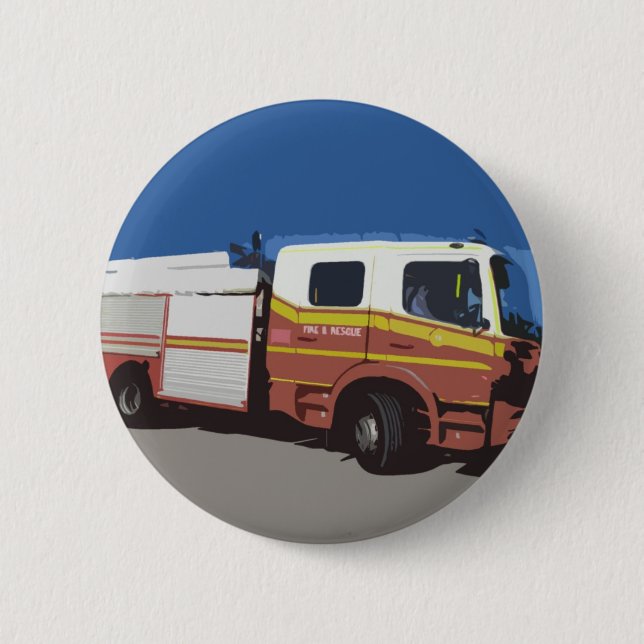 Fire Truck Pinback Button (Front)