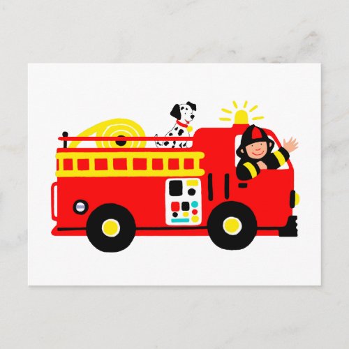 Fire Truck Postcard
