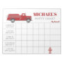 Fire Truck Potty Chart Personalized Name & Tasks Notepad