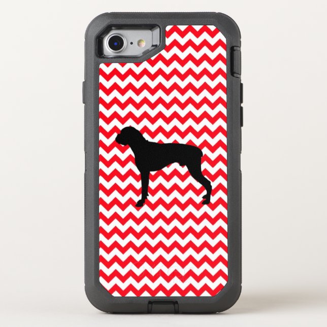 Fire Truck Red Chevron With Boxer Otterbox iPhone Case (Back)
