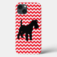 Fire Truck Red Zig Zag With Schnauzer
