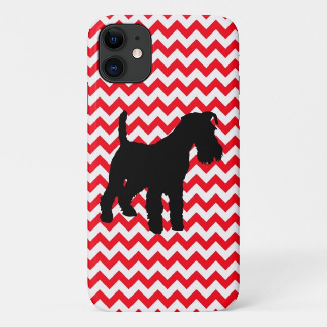 Fire Truck Red Zig Zag With Schnauzer Case-Mate iPhone Case (Back)