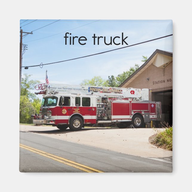 Fire Truck Refrigerator Magnet (Front)