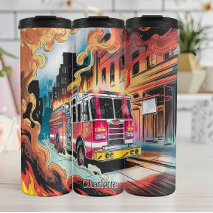 Fire Truck Responding to Emergency Thermal Tumbler