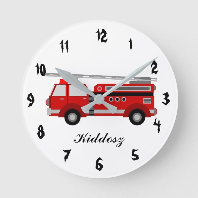 Fire truck round clock (Front)
