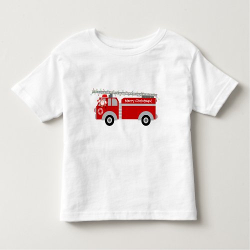 Fire Truck Santa Christmas Toddler T_shirt