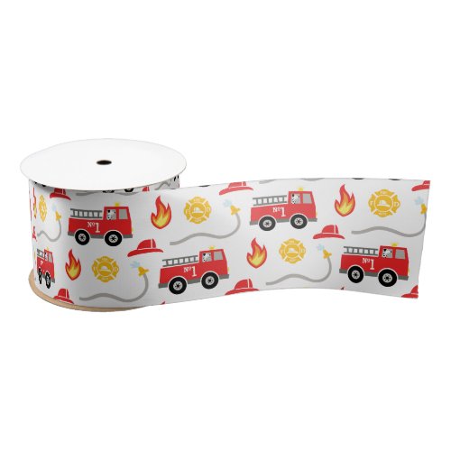 Fire Truck Satin Ribbon