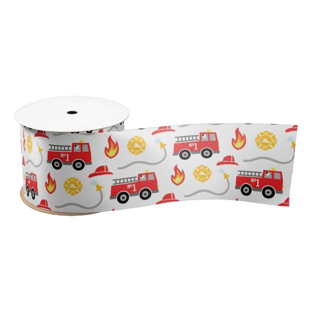 Fire Truck Satin Ribbon (Spool)