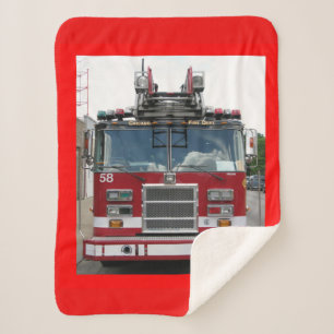 Fire Truck Sherpa Blanket