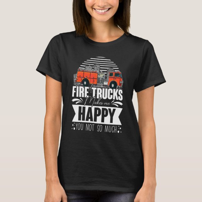 Fire Truck Siren Lights Fire Engine Firefighting 1 T-Shirt (Front)