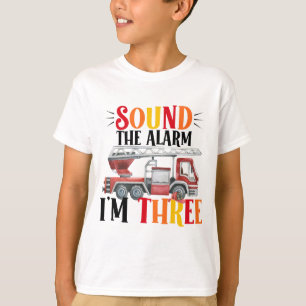 Fire Truck Sound The Alarm 3rd Birthday T-Shirt