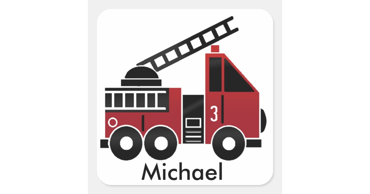 Fire truck sticker | Zazzle