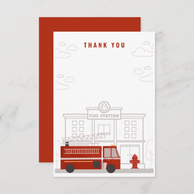 Fire Truck Thank You Card (Front/Back)