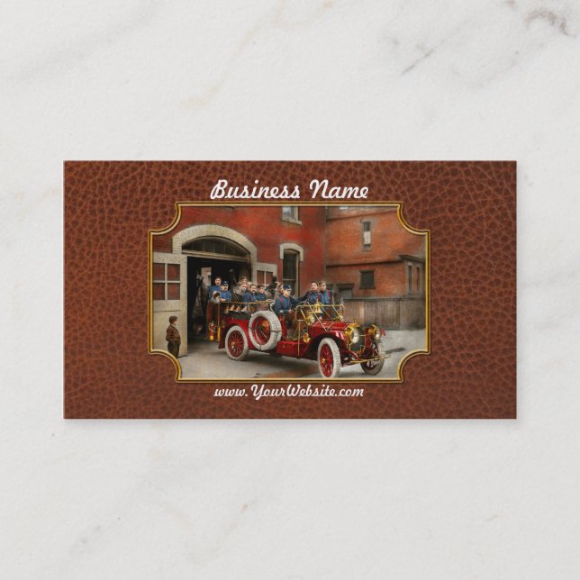 Fire Truck - The flying squadron 1911 Business Card (Front)
