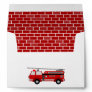 Fire Truck Theme Birthday Party Envelope