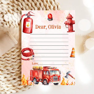 Fire Truck Time Capsule Note Message Card