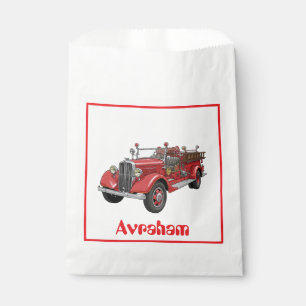 Fire truck upsherin favor bag