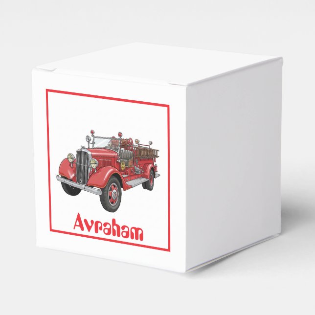Fire truck upsherin favor box (Front Side)