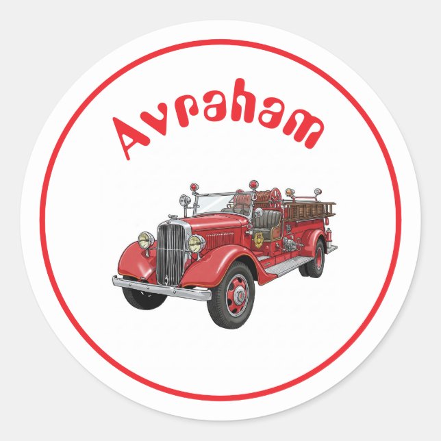 Fire truck upsherin sticker (Front)