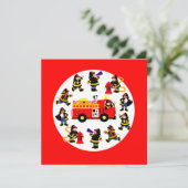 Fire Truck with Busy Firefighters (Standing Front)