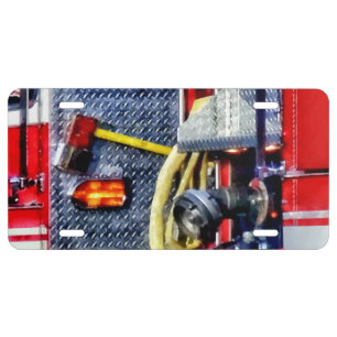 Fire Truck With Hoses and Ax License Plate