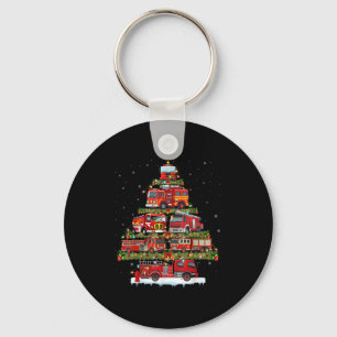Fire Truck Xmas Lights Firefighter Fire Truck Chri Keychain