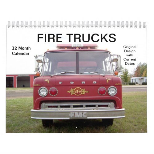 Fire Trucks _ 12 Month Calendar