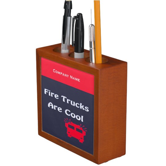 Fire Trucks Are Cool Pencil Pen Holder Zazzle Com