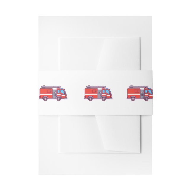 Fire trucks belly bands invitation band (Front Example)