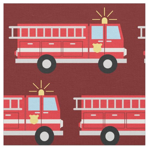 Fire Trucks Cute Kids Vehicles Boys Fabric